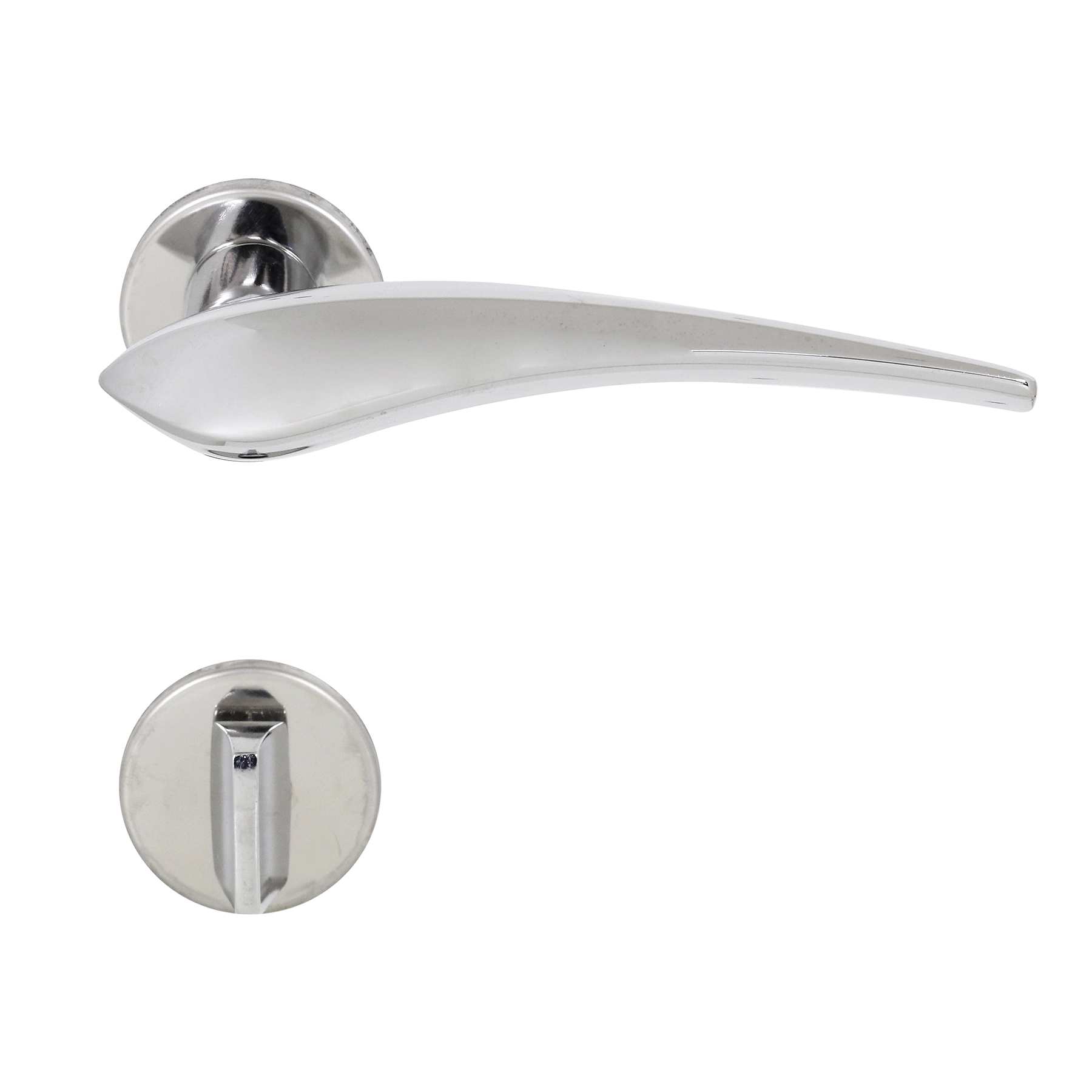 Fechadura para Porta de Banheiro Cromado 55mm Comum com Roseta 6244 La Fonte