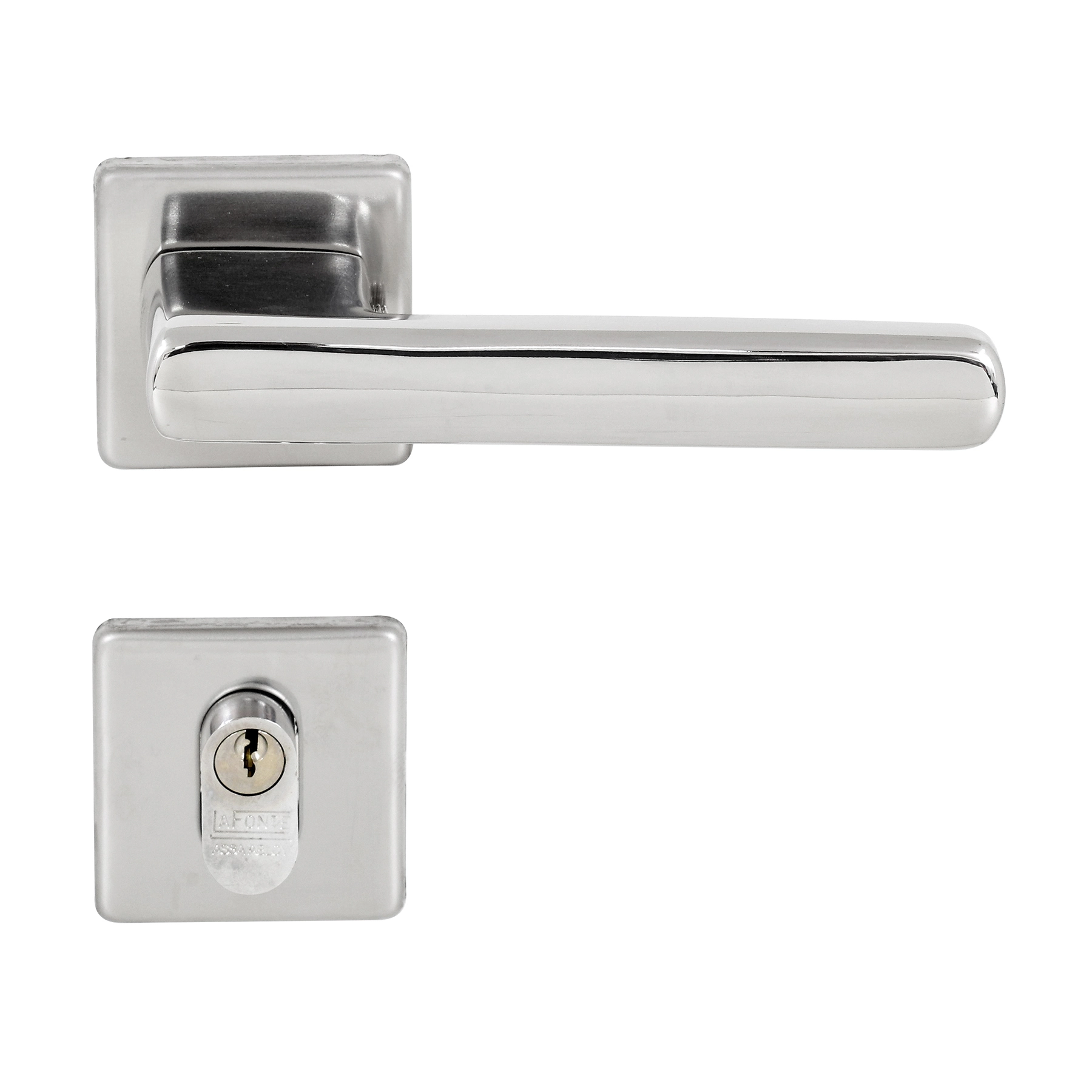 Fechadura para Porta de Entrada Polido 55mm Comum com Roseta 454 La Fonte