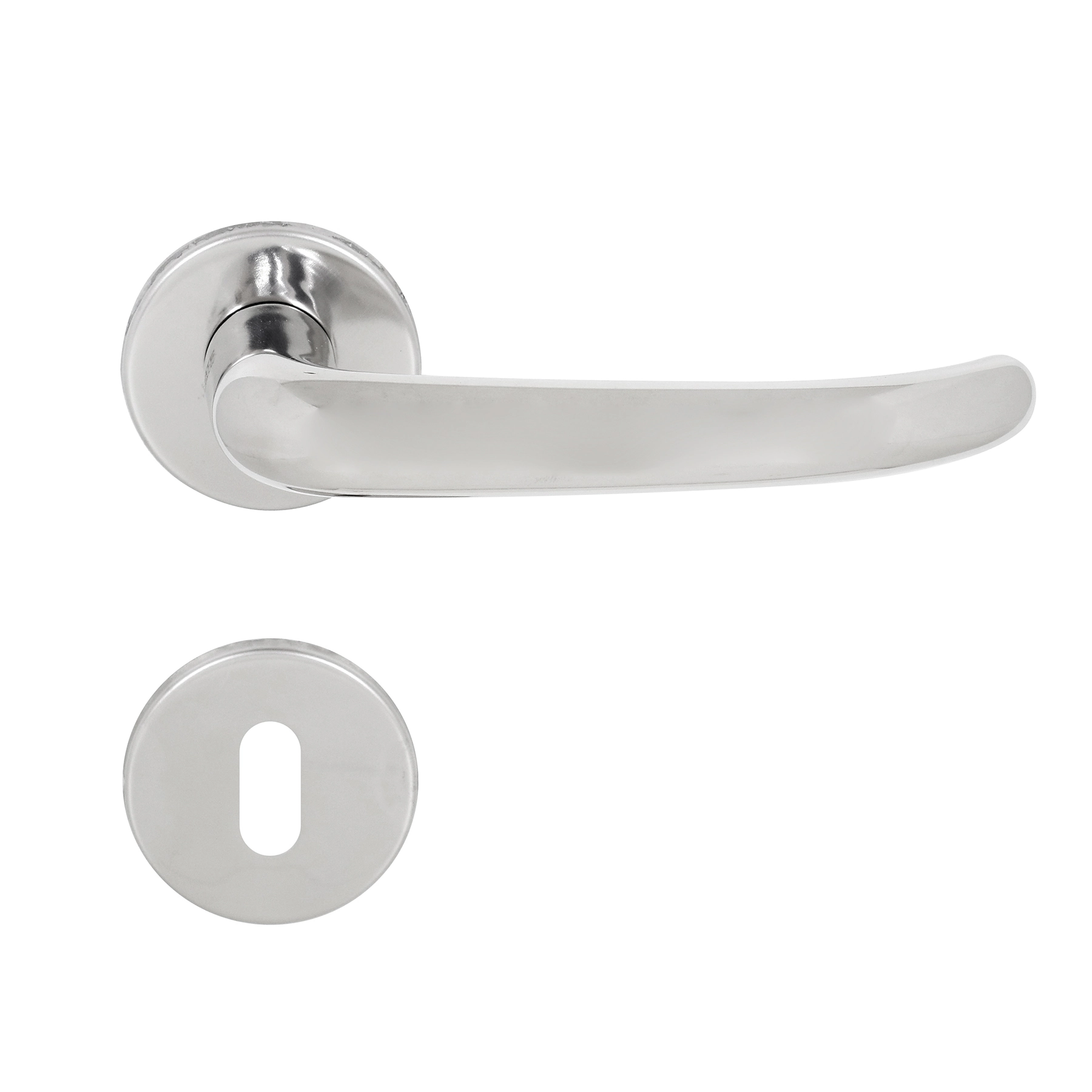Fechadura para Porta Interna Cromado 55mm Comum com Roseta 561 La Fonte