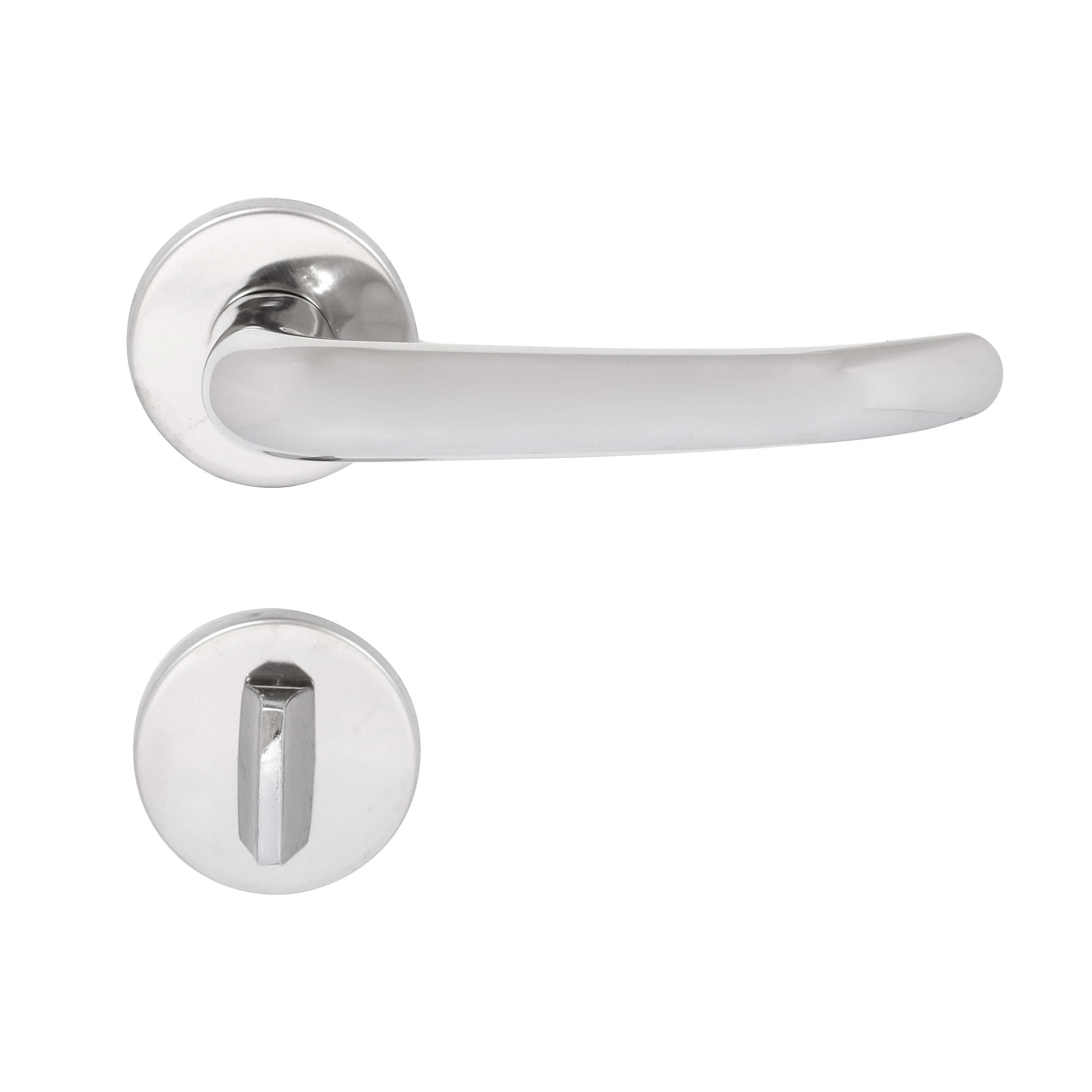 Fechadura para Porta de Banheiro Cromado 55mm Comum com Roseta 561 La Fonte