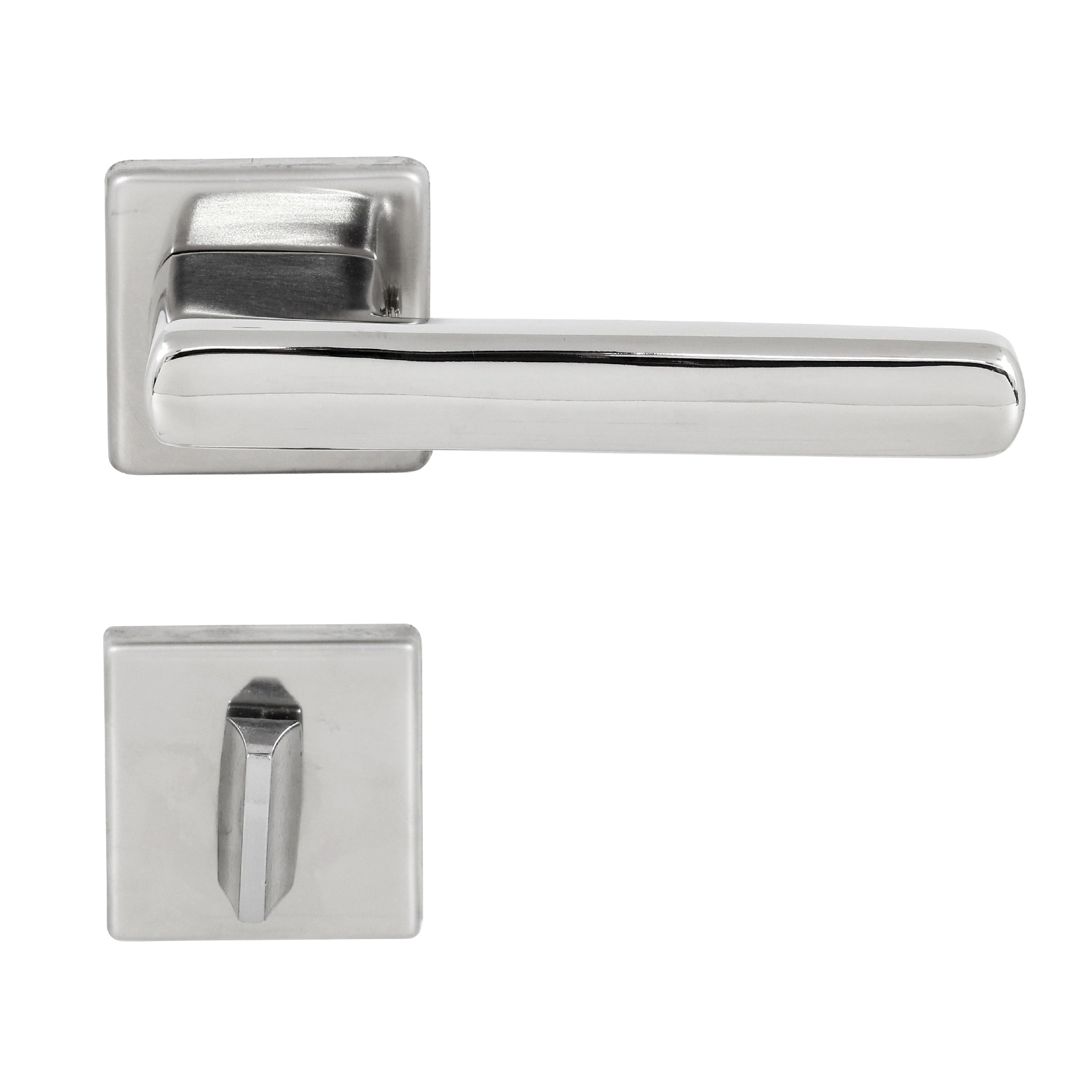 Fechadura para Porta de Banheiro Polido 55mm Comum com Roseta 454 La Fonte