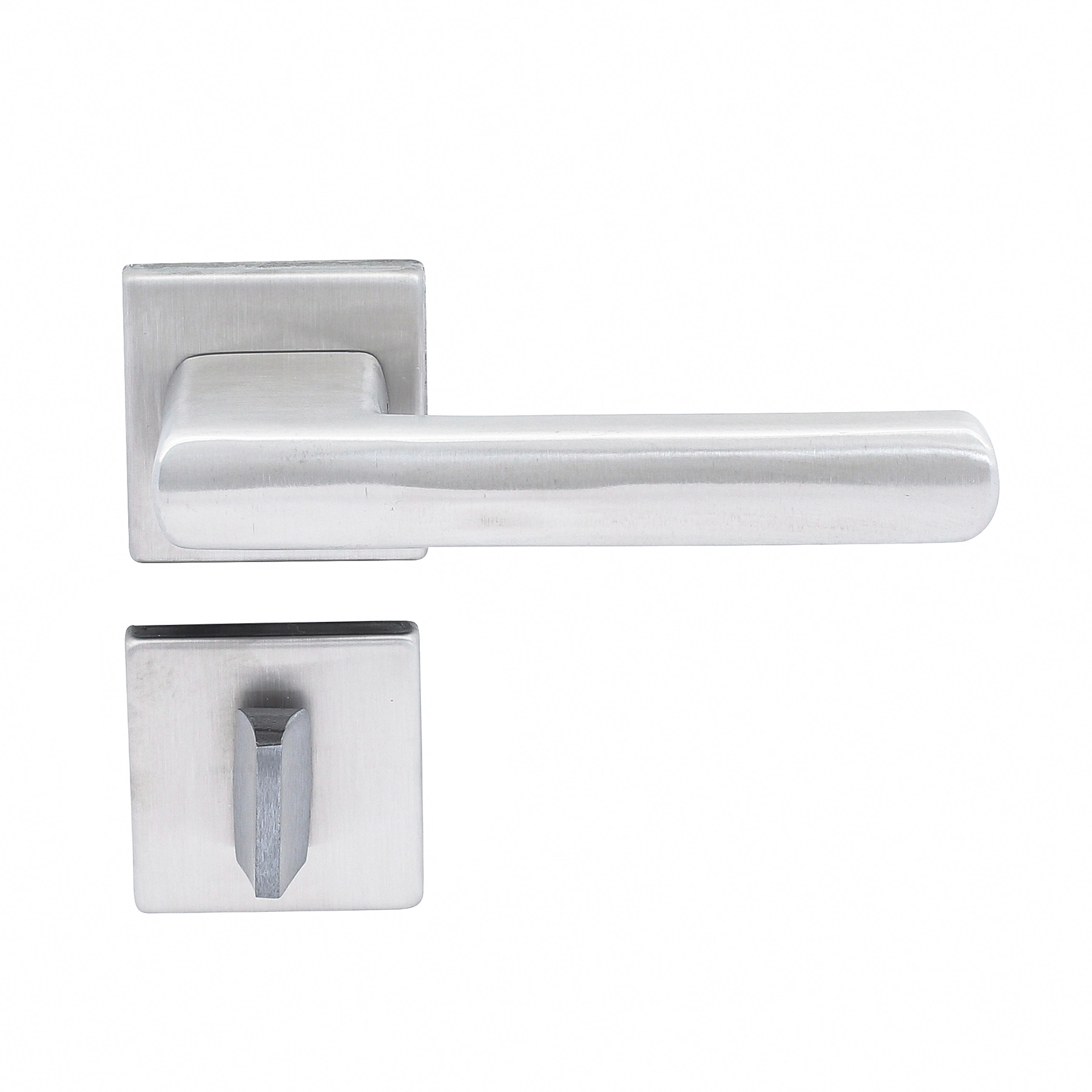 Fechadura para Porta de Banheiro Acetinado 55mm Comum com Roseta 454 La Fonte
