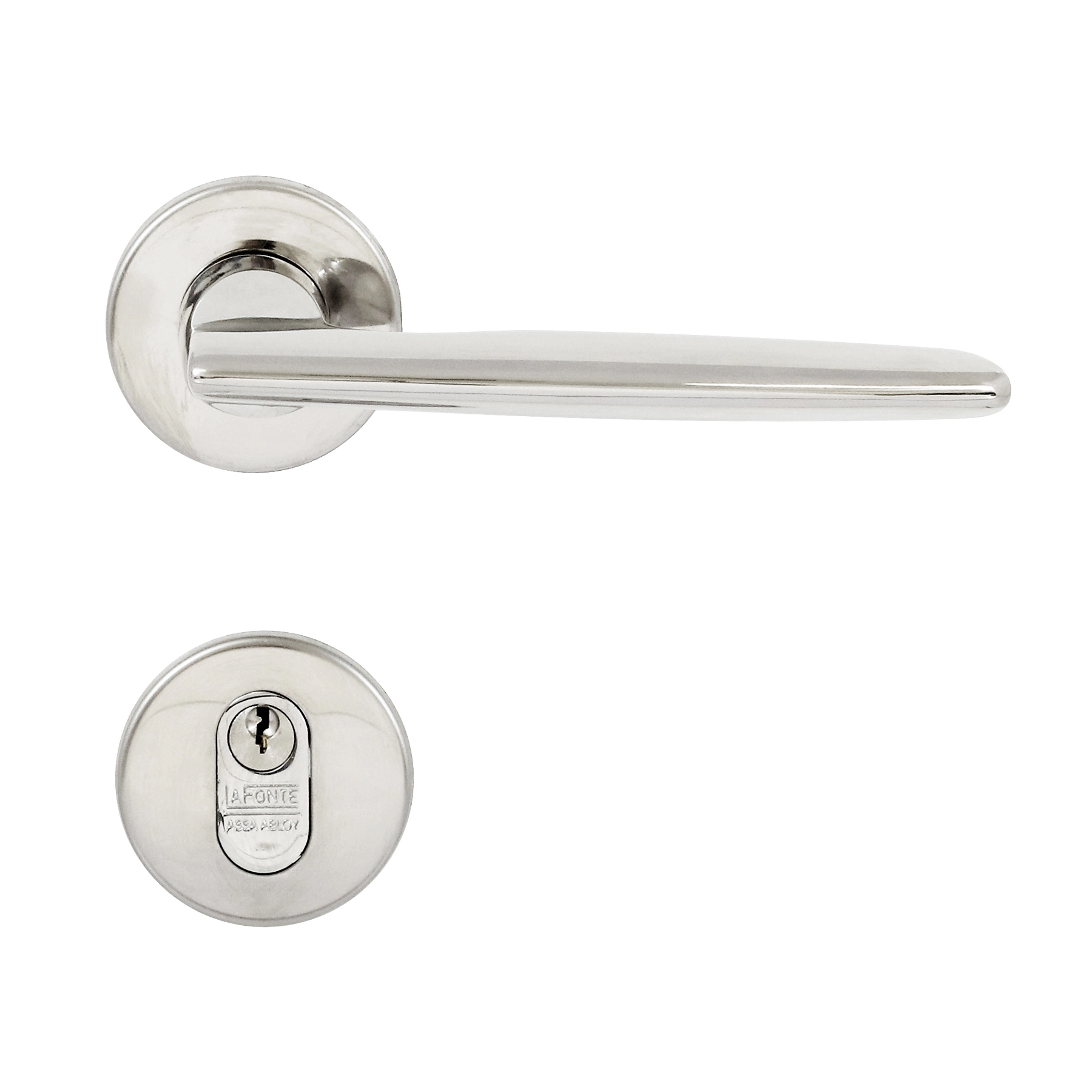Fechadura para Porta de Entrada Polido 55mm Comum com Roseta 757 La Fonte