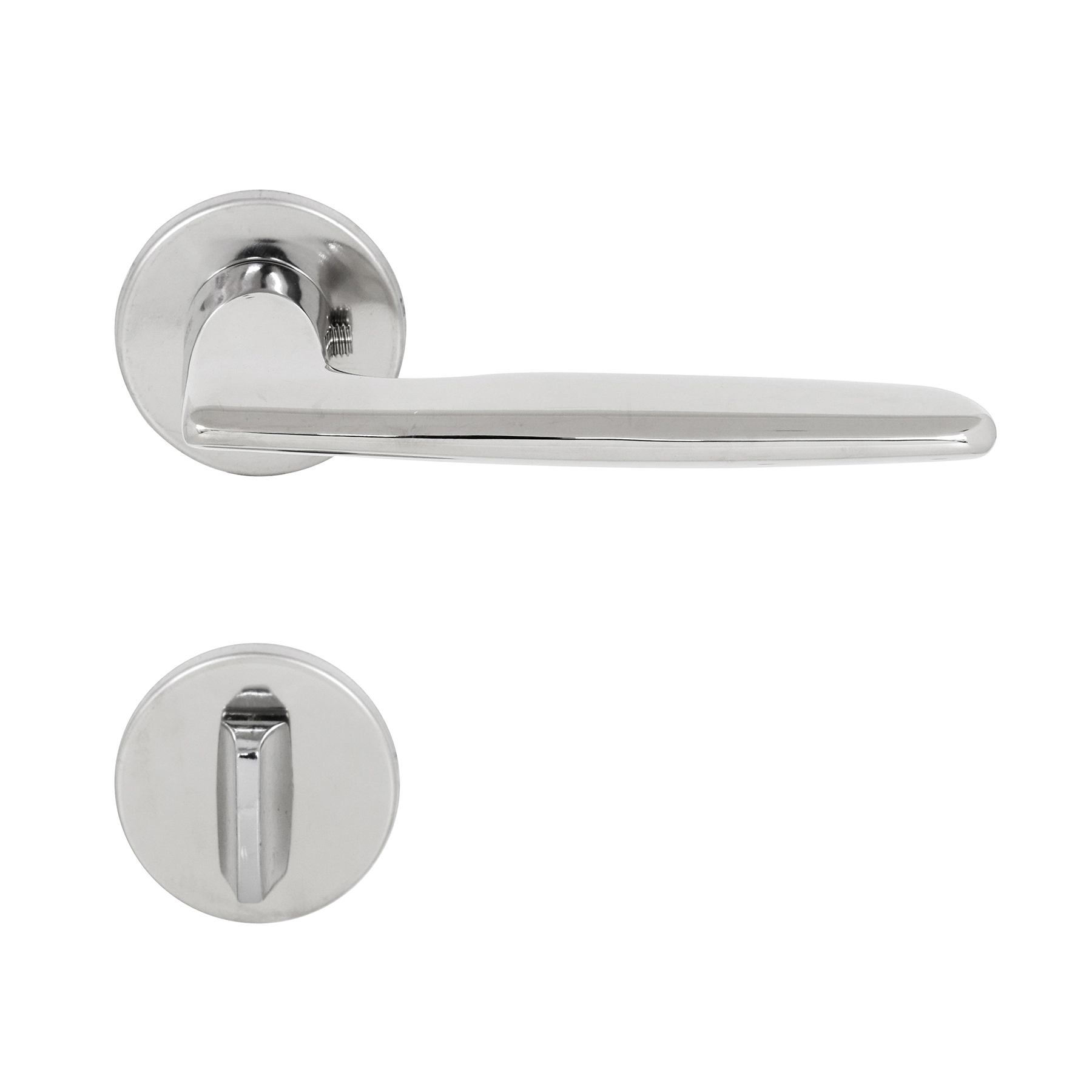 Fechadura para Porta de Banheiro Polido 55mm Comum com Roseta 757 La Fonte