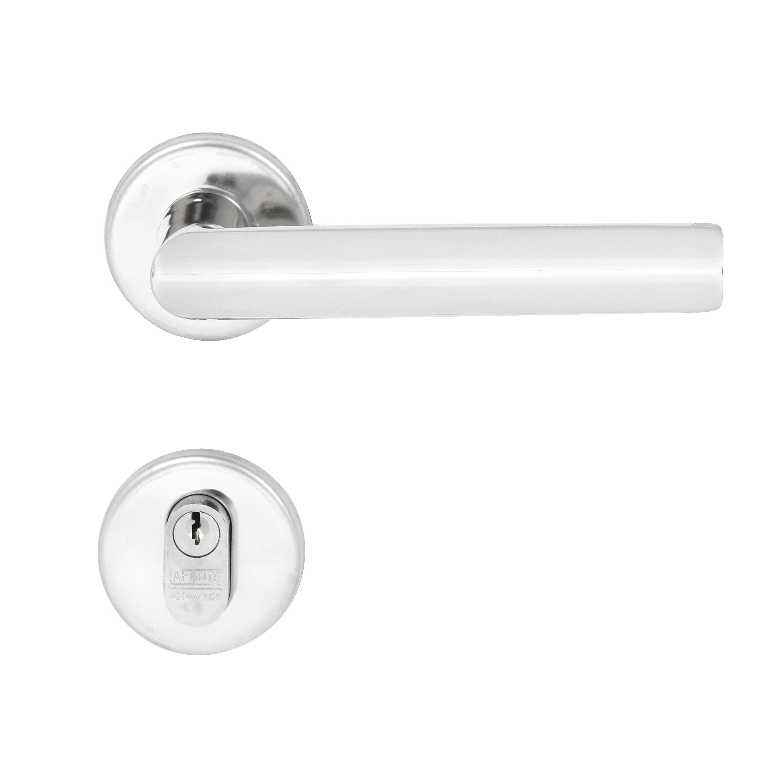 Fechadura para Porta de Entrada Polido 55mm Comum com Roseta 892 La Fonte