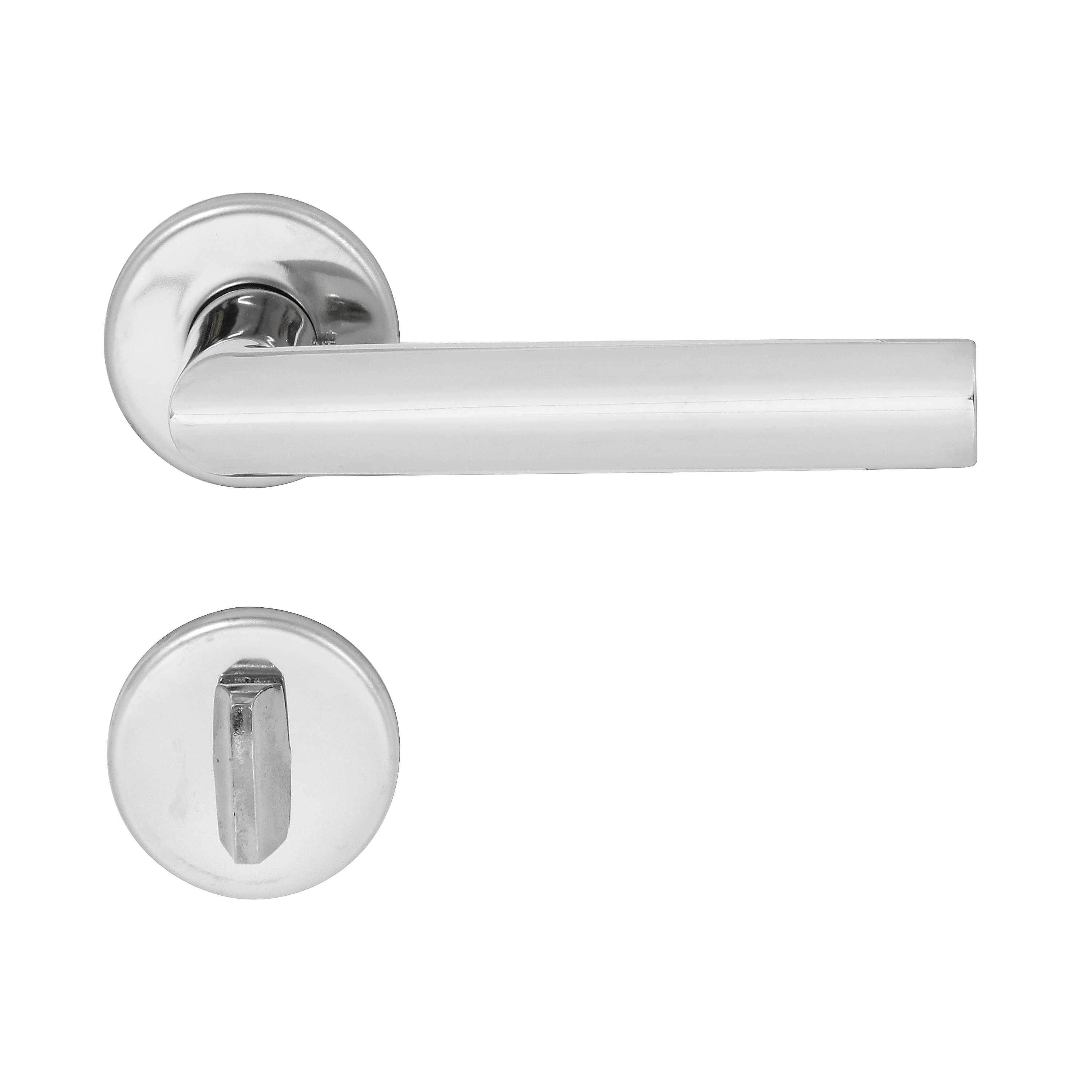 Fechadura para Porta de Banheiro Polido 55mm Comum com Roseta 892 La Fonte