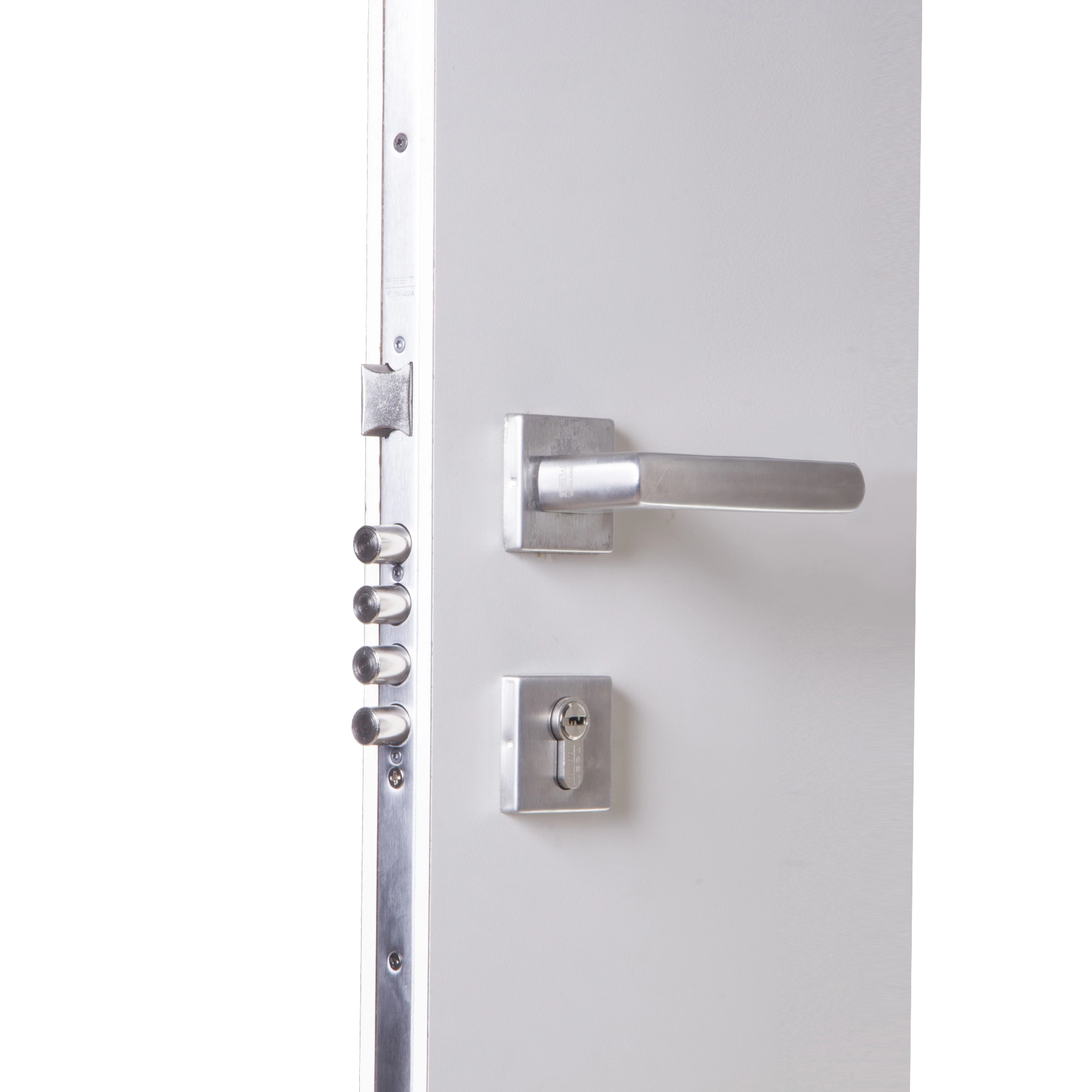 Fechadura Alta Segurança para Porta de Entrada Acetinado 60mm Multiponto 454 La Fonte