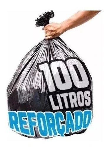 Saco De Lixo 100 Litros 100 Un Preto - Aprox 4,100 Kg