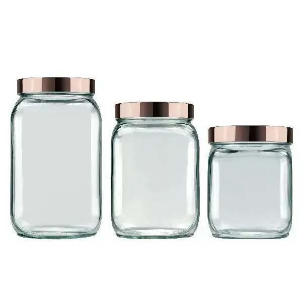 Kit Invicta Potes Quadrado Rose 3/1un