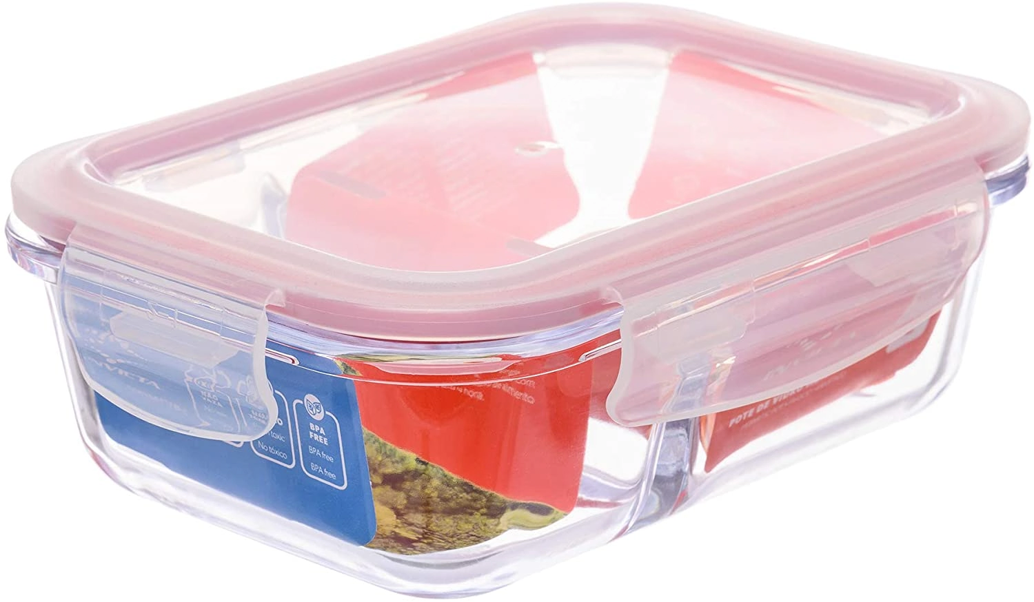 Pote de Vidro 640ml com Divisória e Tampa Hermética Invicta 101528291776