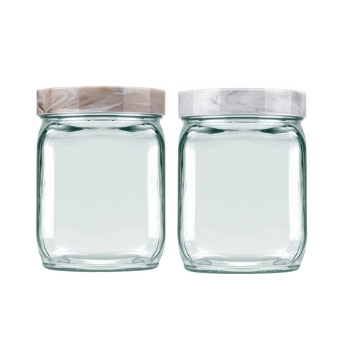 Pote Quadrado 750 Ml Tampa Marble