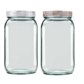 Pote Quadrado 2 L Tampa Marble