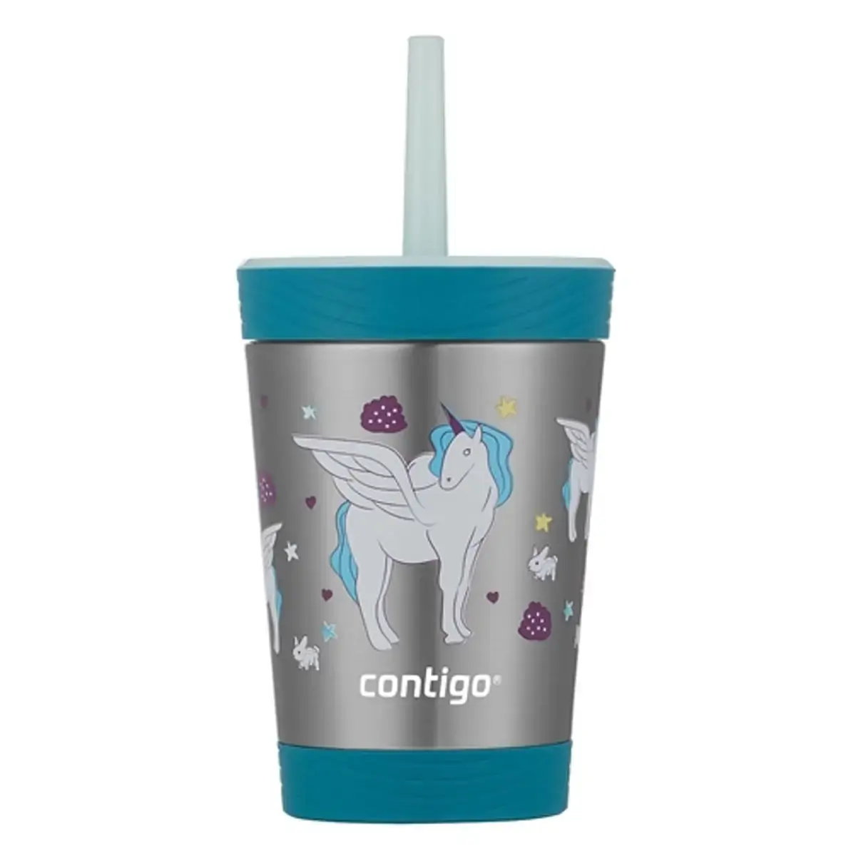 Copo Térmico Infantil Com Canudo 354ml Unicórnio - Contigo