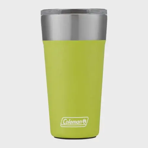 Copo Térmico de Cerveja com Tampa 600ml Aço Inox Copo Coleman Light Green com Abridor