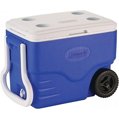 Recipiente Termoplástico Com Rodas 40qt 38 Litros Azul Coleman