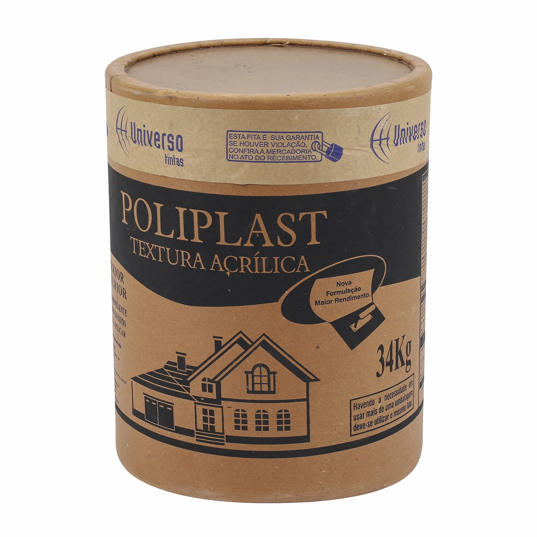 Textura Rústica Premium Poliplast Branco 34kg Tintas Universo