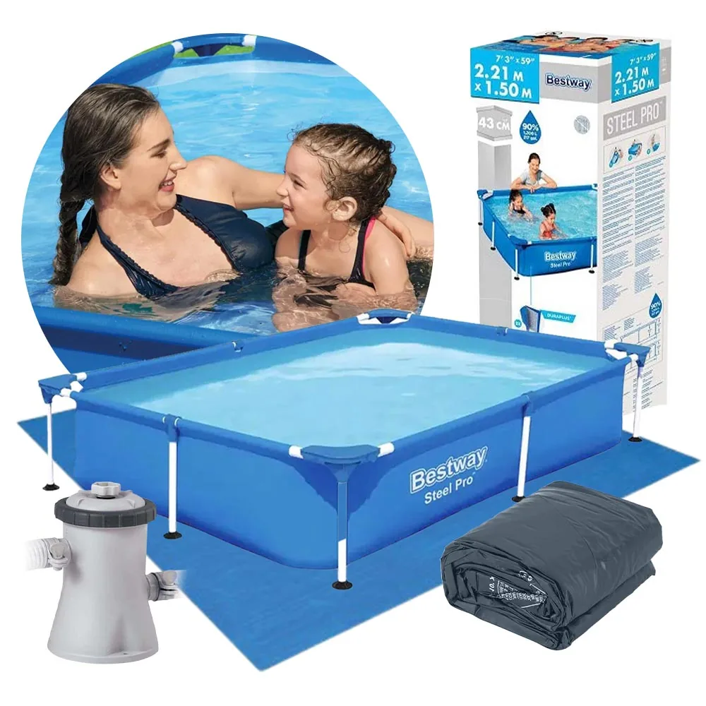 Piscina Estrutural Infantil 1.200 Litros Splash Juniors Com Capa Bomba E Forro Bestway 110v