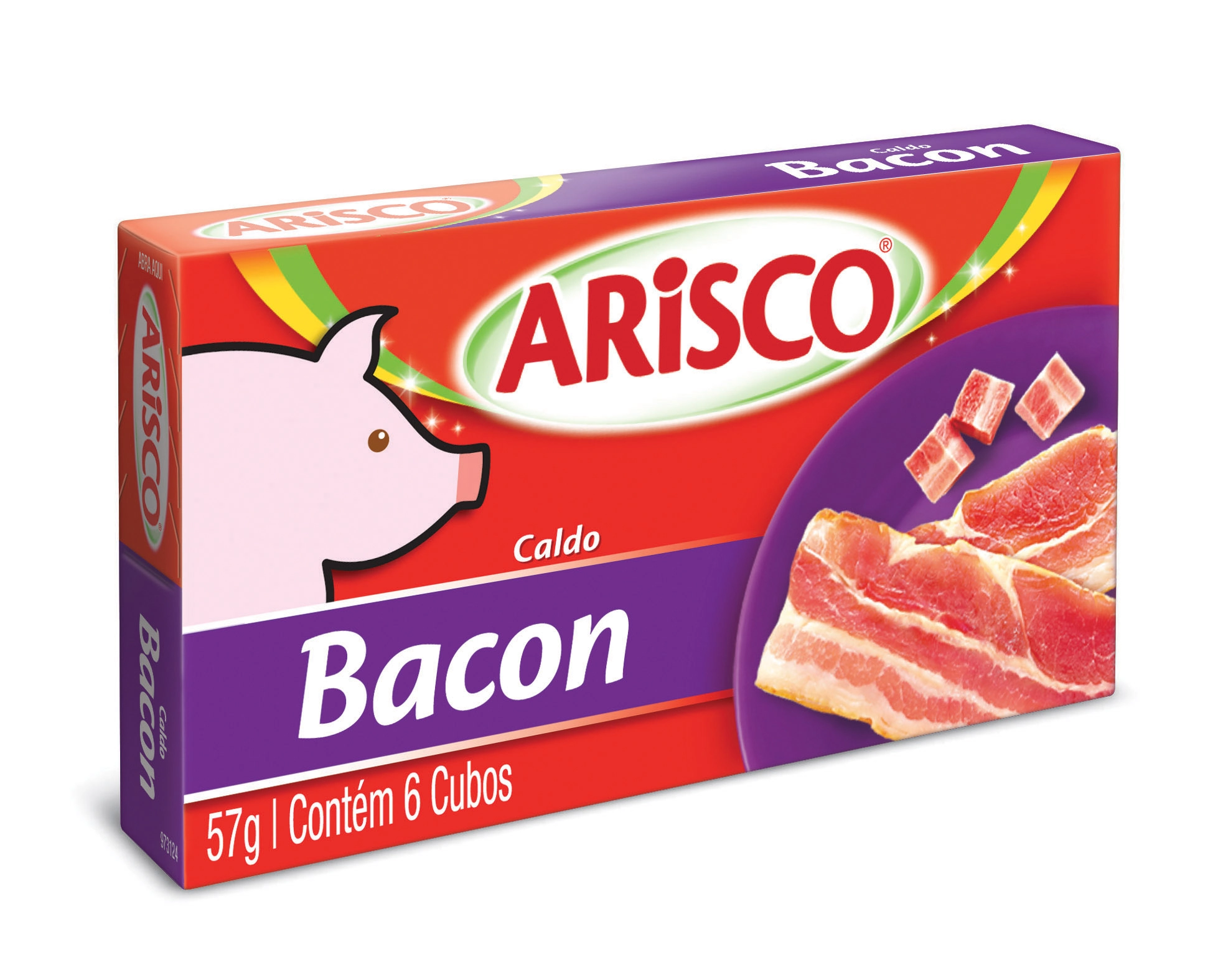 Caldo Tablete Bacon Arisco Caixa 57g 6 Unidades