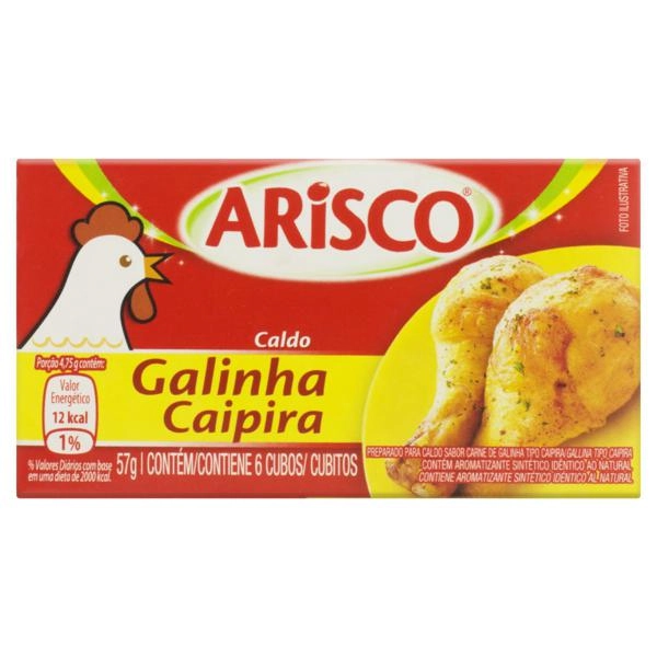 Caldo Tablete Galinha Caipira Arisco Caixa 57g 6 Unidades