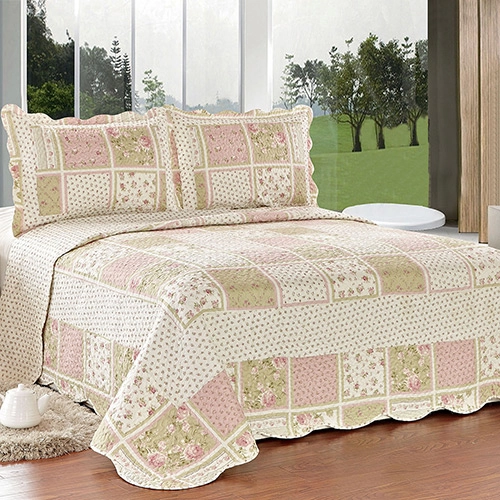 Colcha Queen Patch Creta Microfibra 3 Peças Camesa