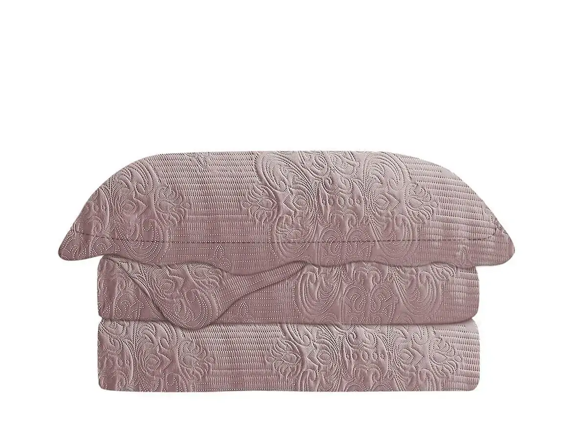 Colcha De Casal Damask 220x240cm Rosê Camesa