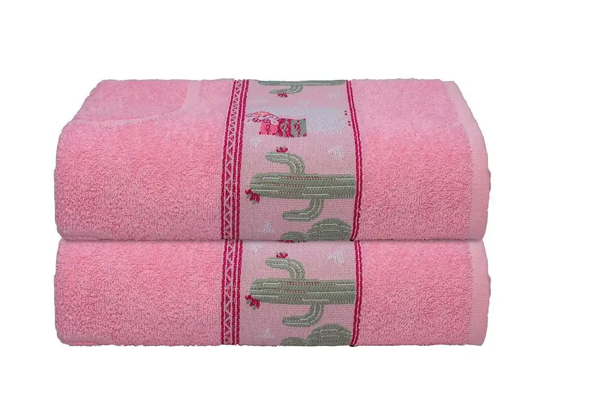 Toalha de Banho Infantil Menina Rosa Lhama Camesa 70x130cm