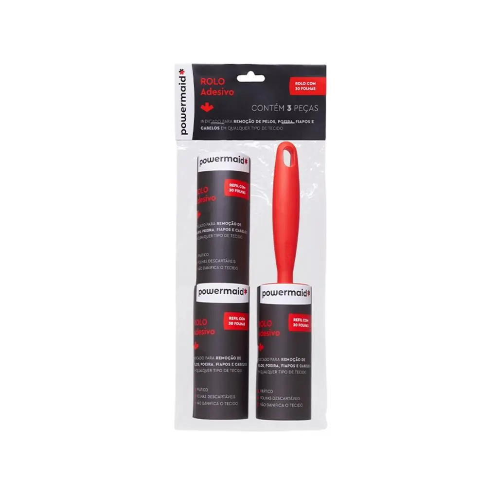 Rolo Adesivo 3 Refil Kit 3 Pcs Vermelho