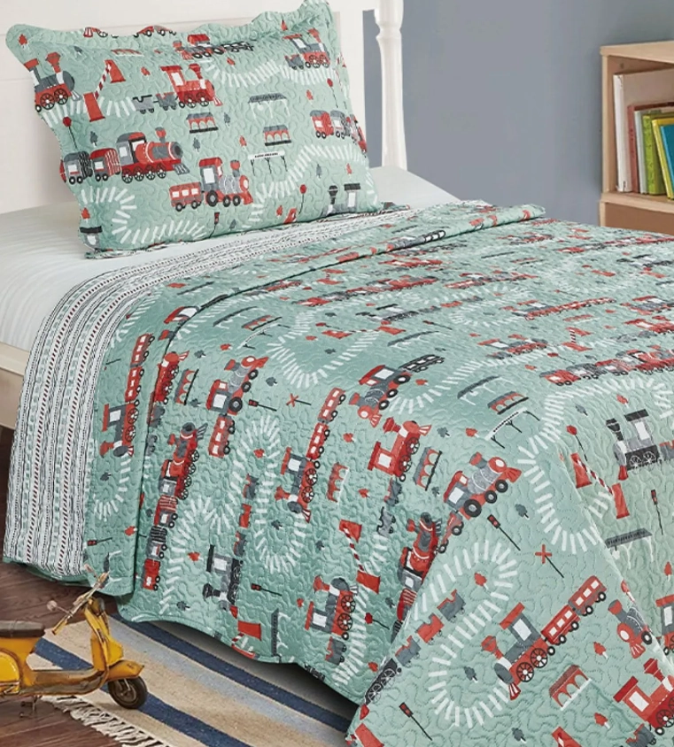 Colcha Evolution Patchwork Infantil Solteiro 160x230 Trilhos