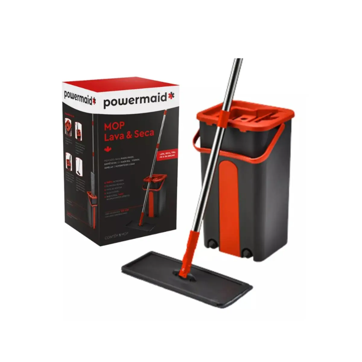 Mop Kit De Limpeza Com Rodo E Balde Compacto E 1 Refil