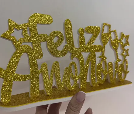 Big Enf Glitter Reveillon Feliz Ano Novo Dourado Piffer