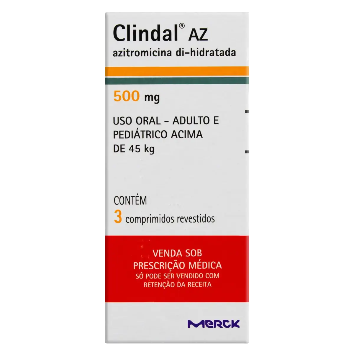Clindal Az 500mg Merck Caixa 3 Comprimidos Revestidos