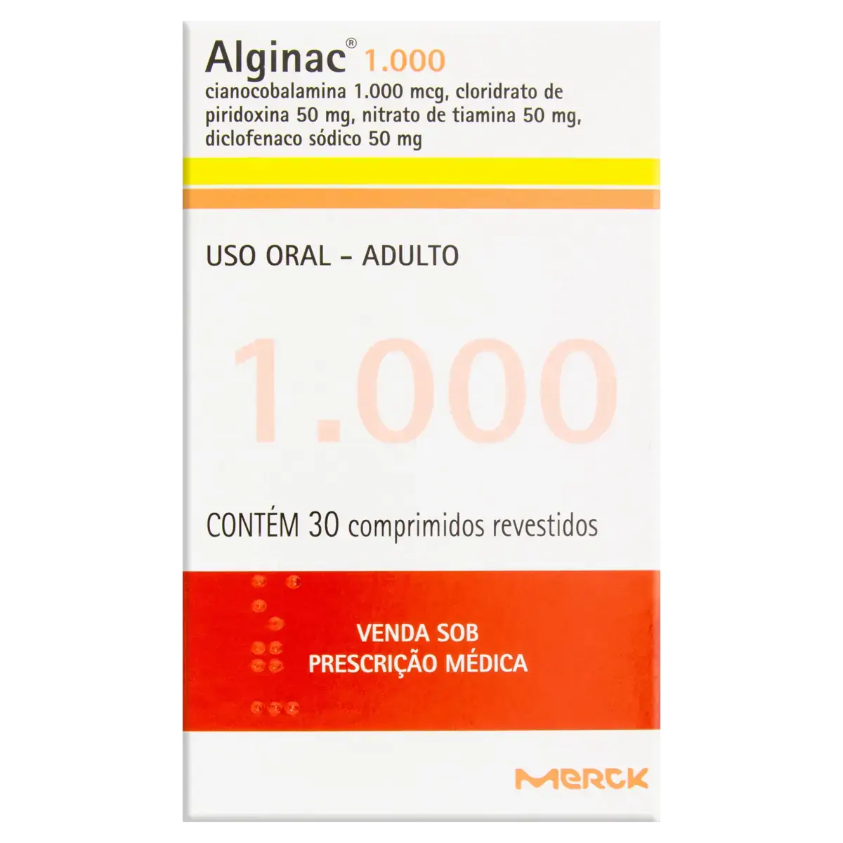 Alginac 1.000 Merck Caixa 30 Comprimidos Revestidos