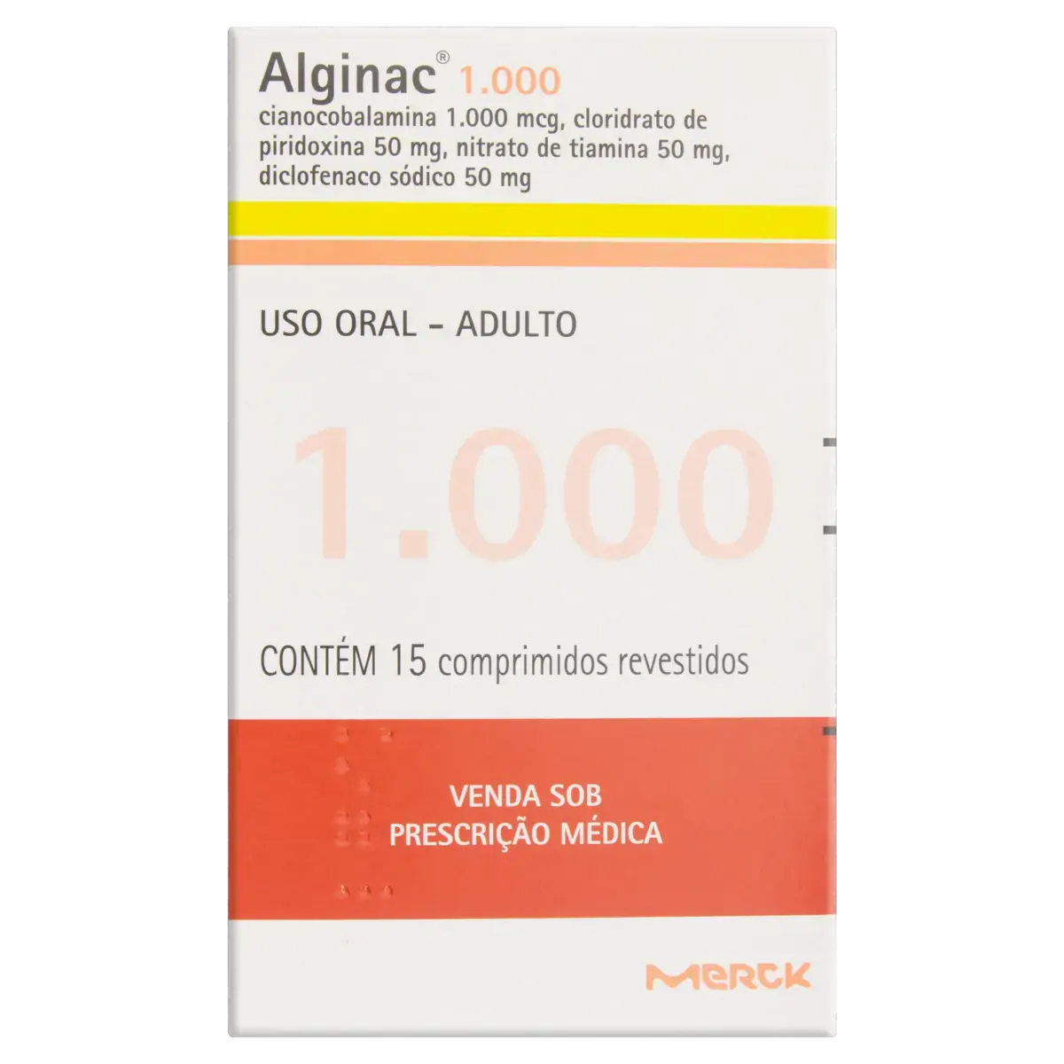 Alginac 1.000 Merck Caixa 15 Comprimidos Revestidos