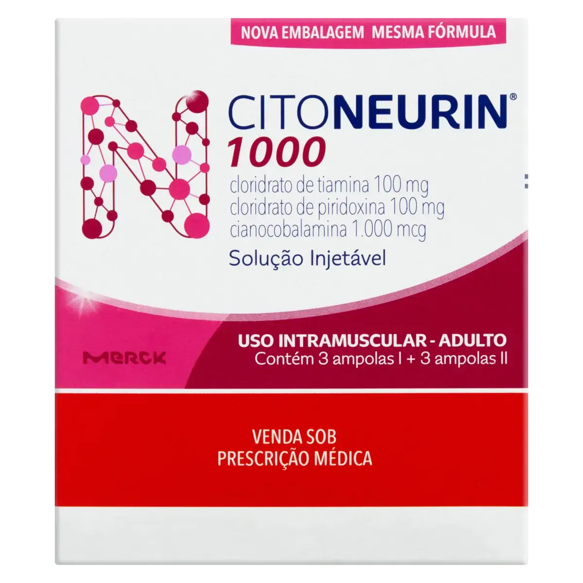 Citoneurin 1000 Merck Caixa 3 Ampolas I 3 Ampolas Ii Solução Injetável