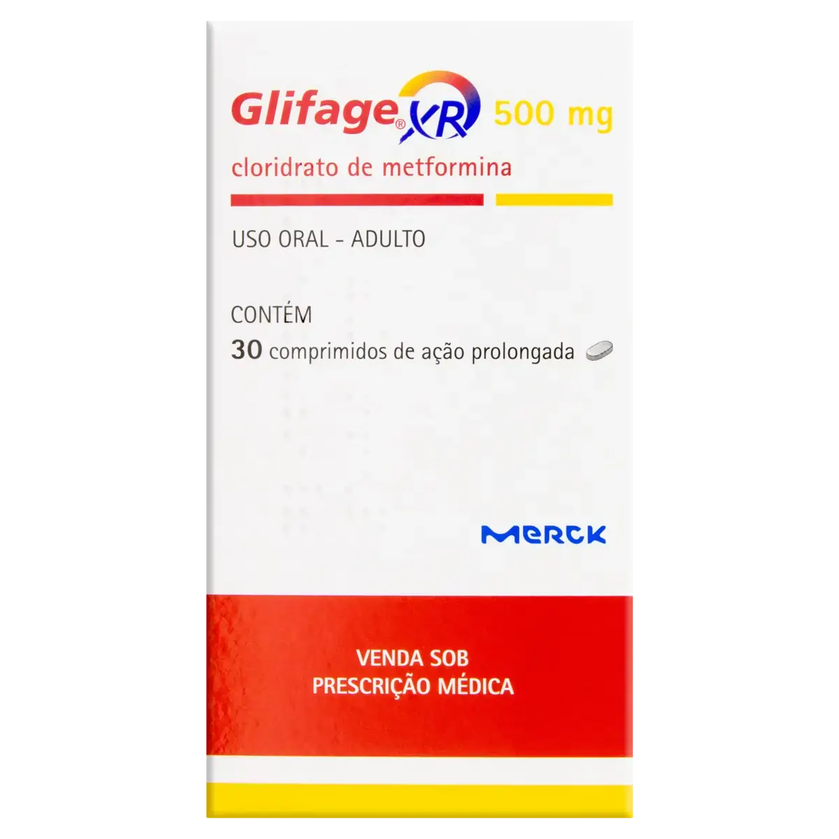 Glifage Xr 500mg Merck Caixa 30 Comprimidos