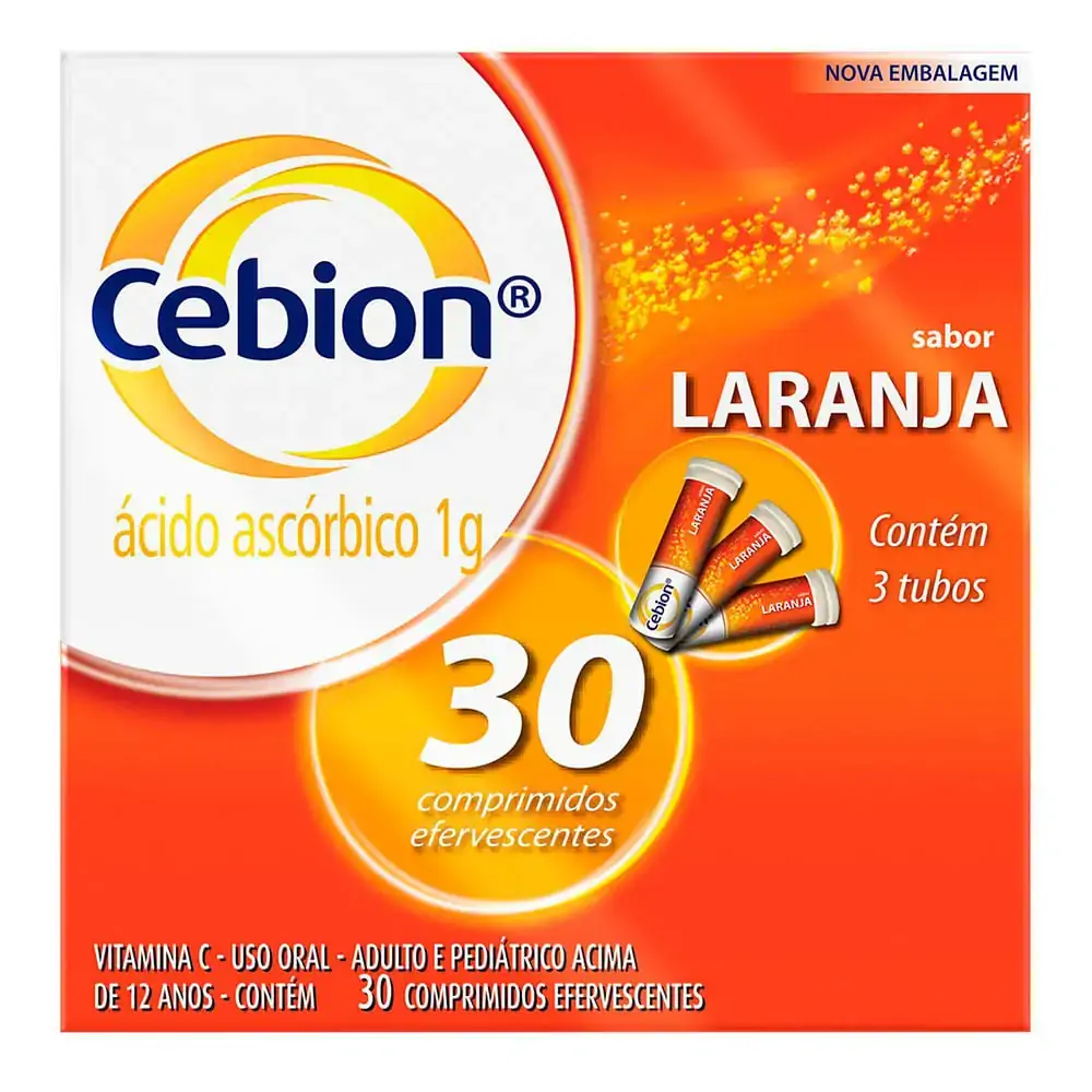 Cebion Sabor Laranja 1000 Mg 30 Comprimidos Merck Similar