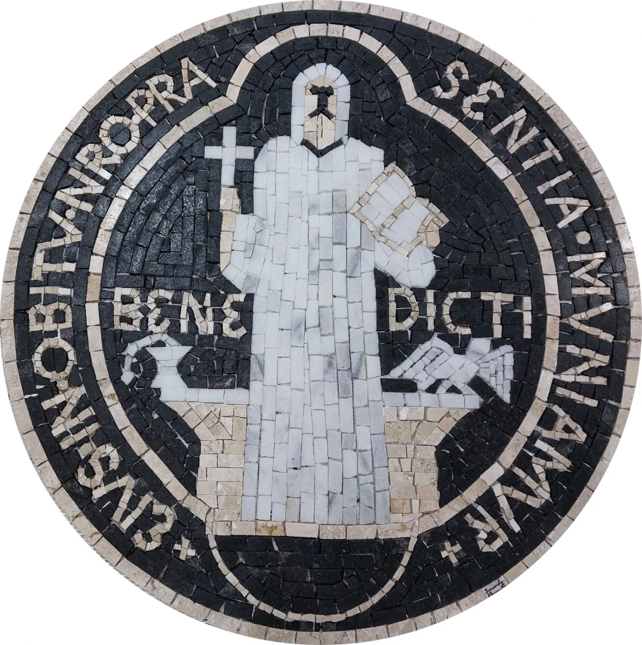 Mosaico Religioso Cruz De São Bento Verso Ii - 130cm