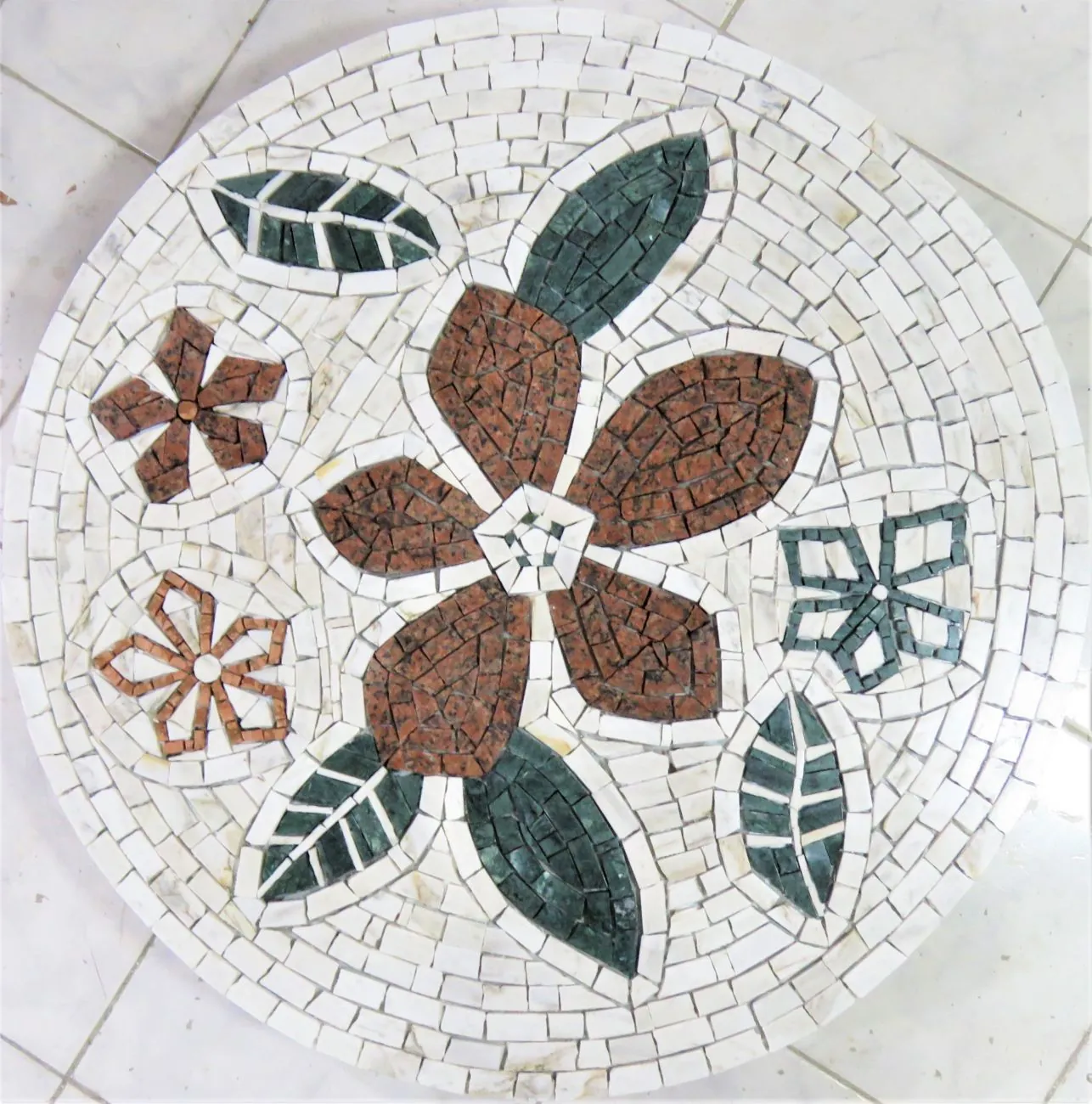 Mandala Mosaico Floral Flor De Ibisco - 150cm