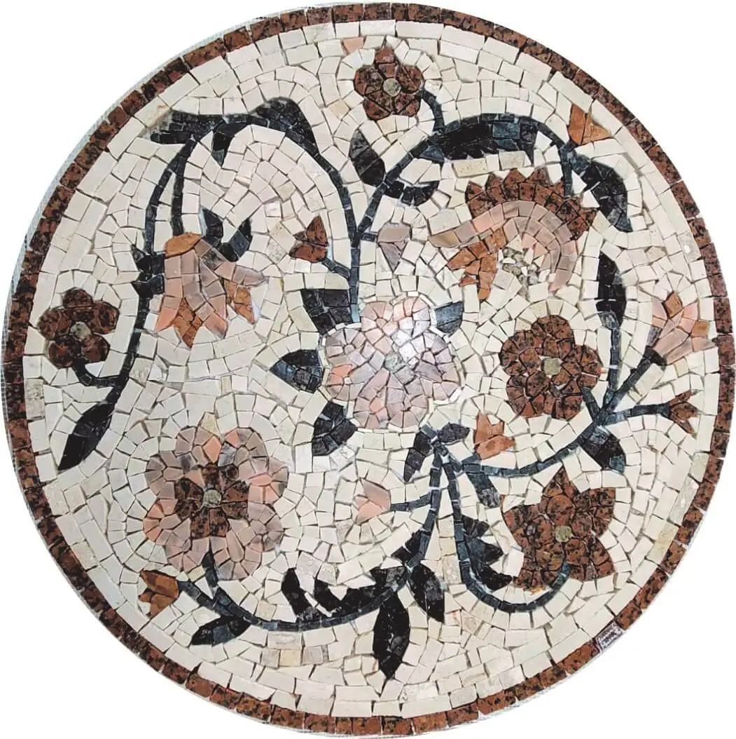 Mandala Mosaico Floral Fantasia Redondo - 90cm