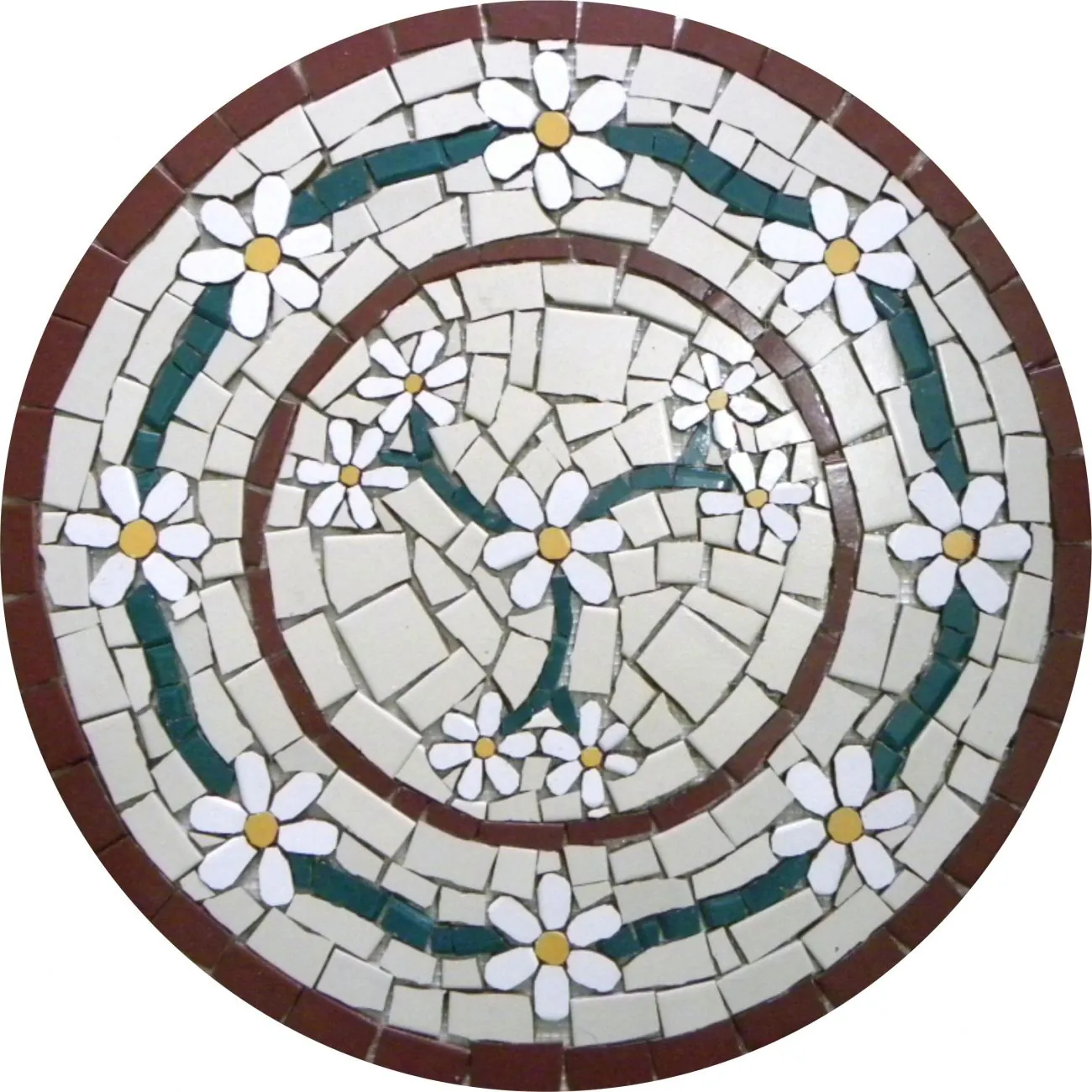 Mandala Mosaico Floral Venezia Cerâmico - 90cm