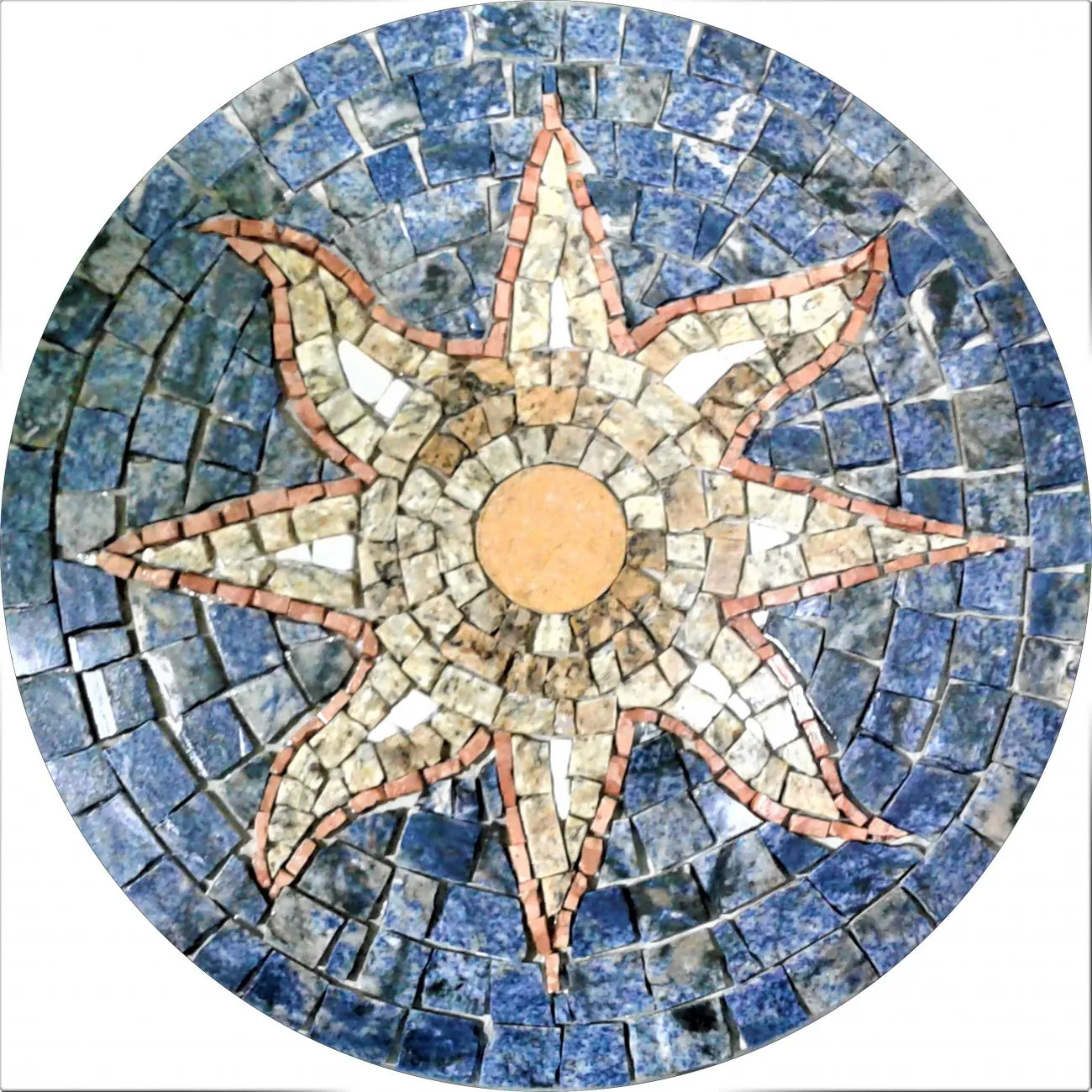 Rosone Mosaico Contemporâneo Sol Em Mosaico I - 60cm