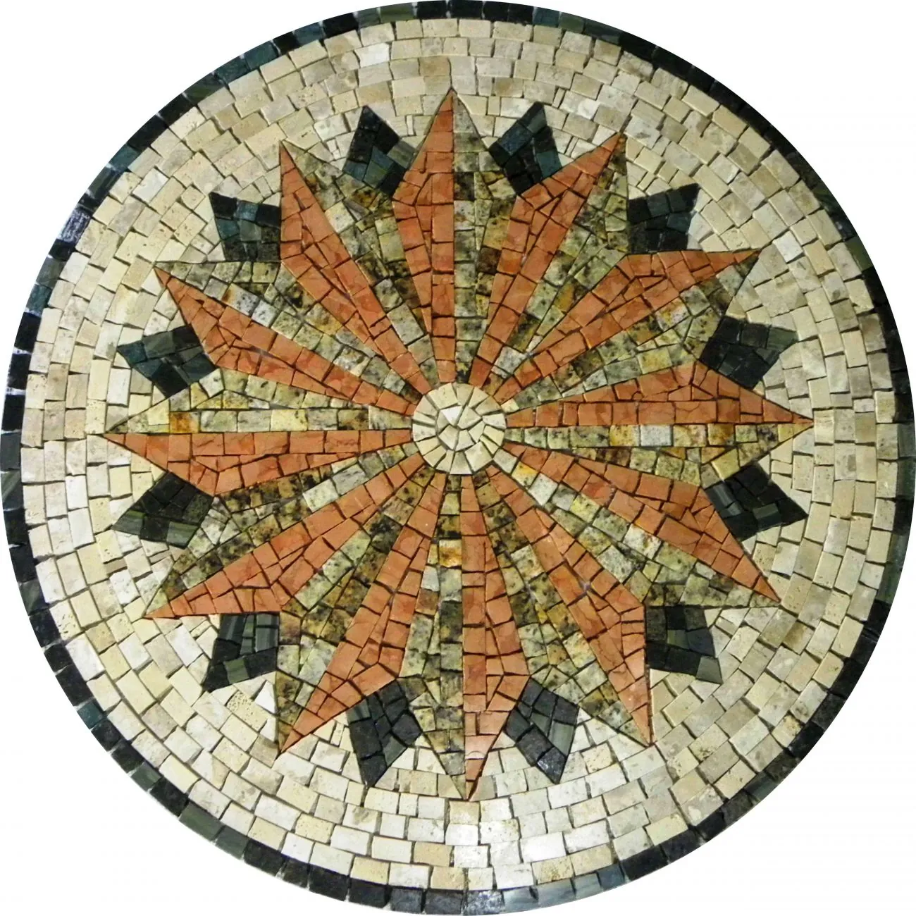 Rosa Dos Ventos Em Mosaico Rosa Do Engenho - 150cm