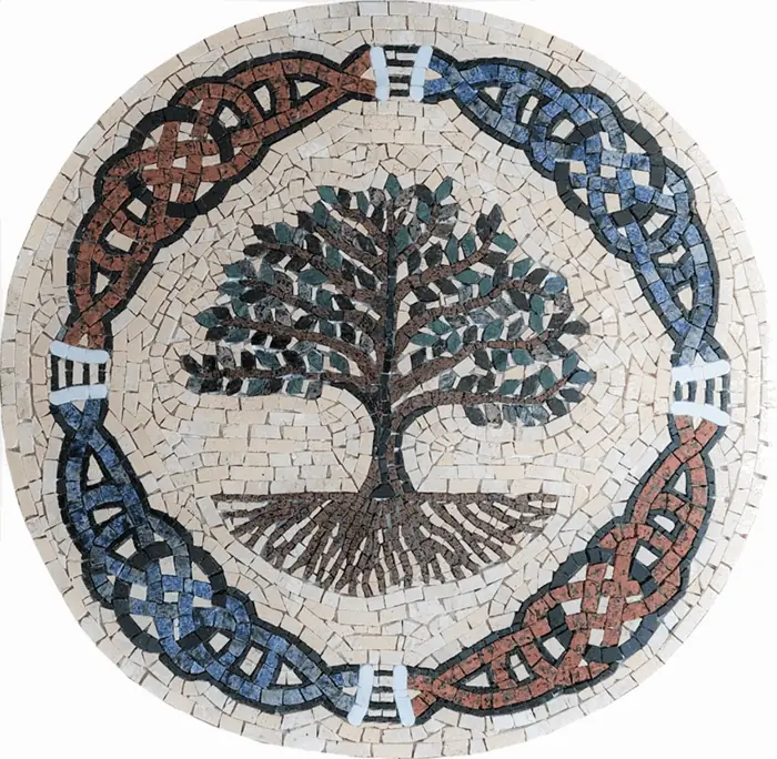 Mosaico Árvore Da Vida E Do Conhecimento Celta Iii A Partir De 120cm - 120cm