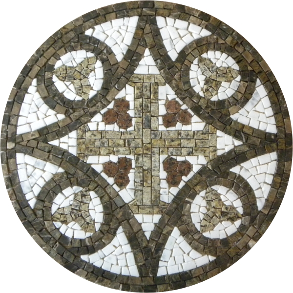 Mosaico Religioso Bizantino Cruz Bizantina - 90cm