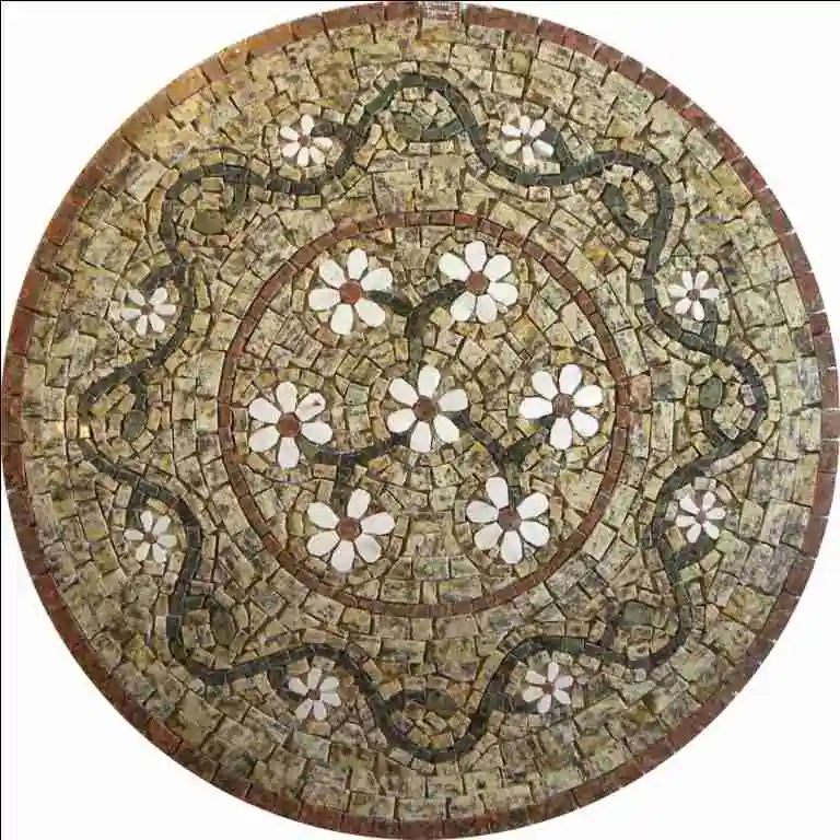 Mandala Mosaico Floral Rosone Fiorellini Veronesi Ii Ornamental - 120cm