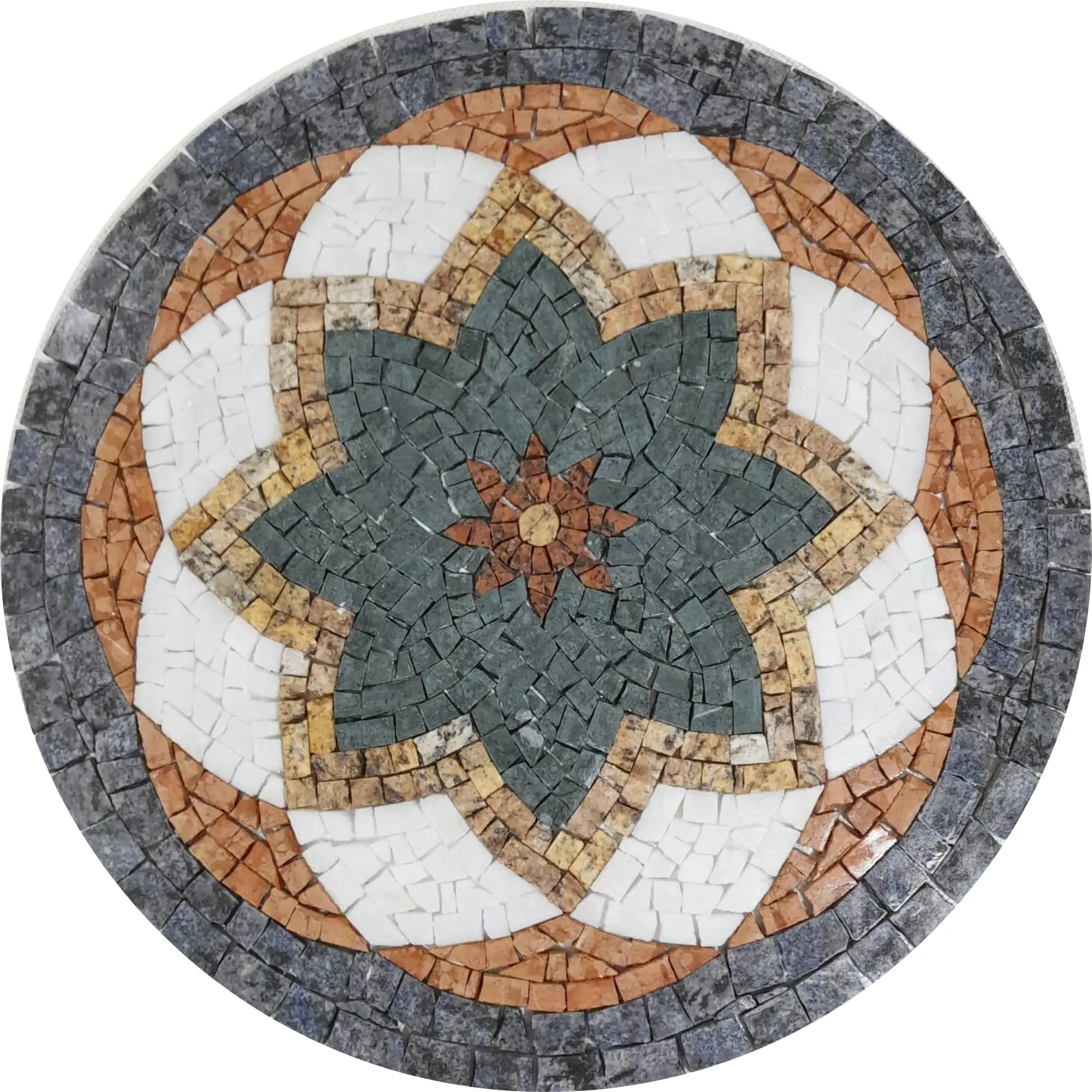 Mandala Indiana Piso Mosaico Ii - 80cm