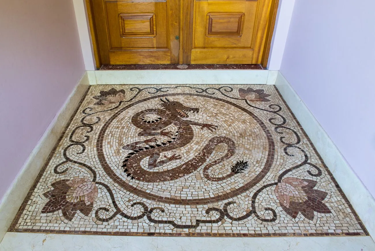Piso Em Mosaico Dragão Chines Ii - 150cm