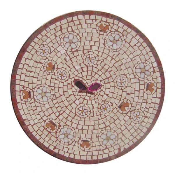 Mandala Mosaico Floral Fiori E Farfalle - 80cm