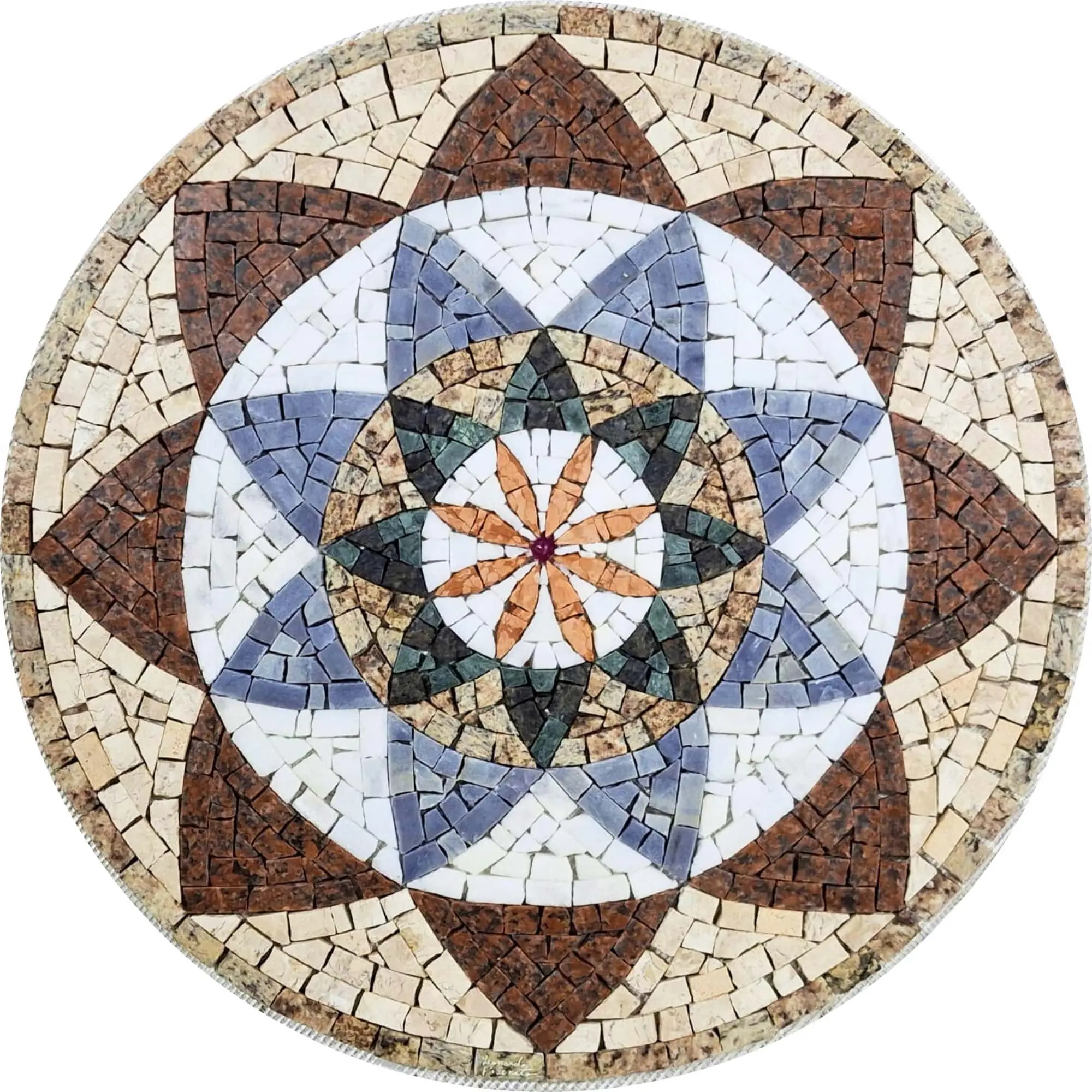 Mandala Indiana I Piso Mosaico - 70cm