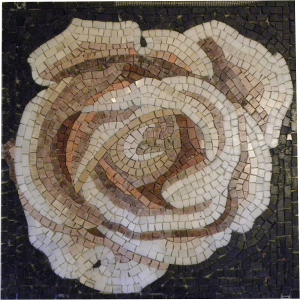 Mandala Mosaico Floral Rosa Branca I - 130cm